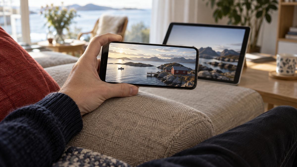 Mobil og nettbrett brukt til videoavspilling — iptvnorgemax iPhone og iPad