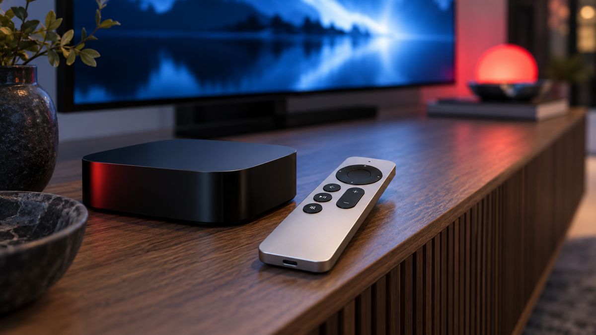 Fjernkontroll ved en kompakt strømmespiller — iptvnorgemax Apple TV